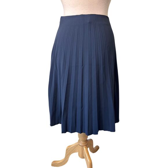 EVERLANE The Pleated Skirt A-Line Navy Blue Size 00 - Picture 4 of 6